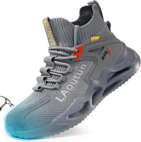 LAoutun Steel Toe Shoes for Men Women Work Shoes Safety Sneakers Shoes Comfortable Lightweight Puncture Proof Slip on Indestructible Work Shoes in Saudi Arabia