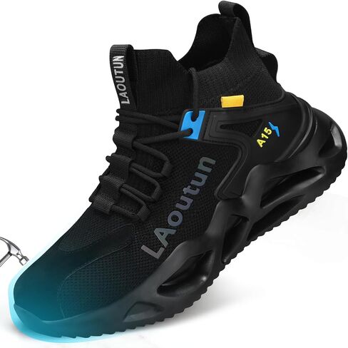 LAoutun Steel Toe Shoes for Men Women Work Shoes Safety Sneakers Shoes Comfortable Lightweight Puncture Proof Slip on Indestructible Work Shoes in Saudi Arabia