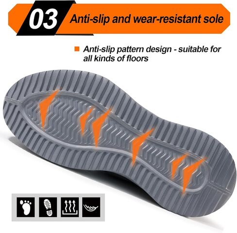 LAoutun Steel Toe Shoes for Men Women Work Shoes Safety Sneakers Shoes Comfortable Lightweight Puncture Proof Slip on Indestructible Work Shoes in Saudi Arabia