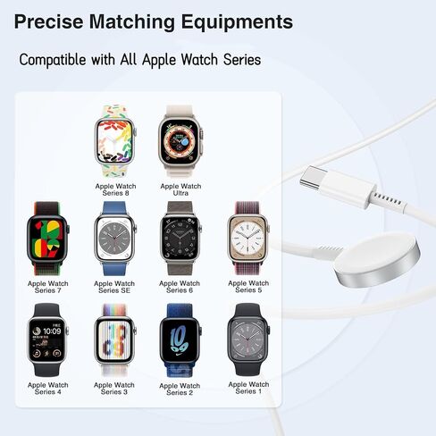 2024 Upgraded for Apple Watch Charger USB C Cable Magnetic iWatch Charger Fast Charging Cord 6FT Portable Compatible with iWatch Series Ultra 2/Ultra/9/8/7/6/SE/SE2/5/4/3/2/1-Black-NEW-1 in Saudi Arabia