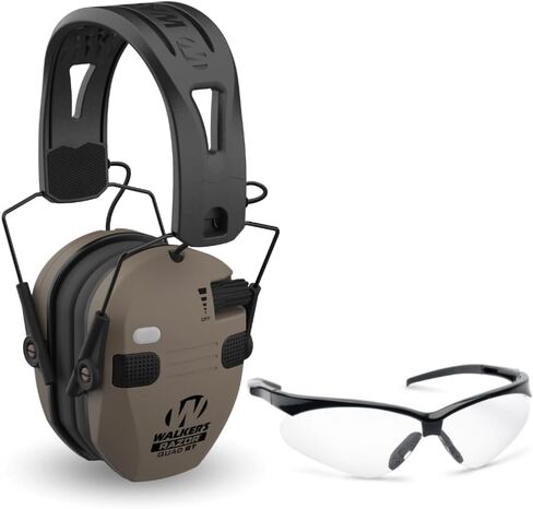 Walker's Razor Slim Quad Electronic Earmuffs Bundle Crosshair Sport Shooting Glasses in Saudi Arabia