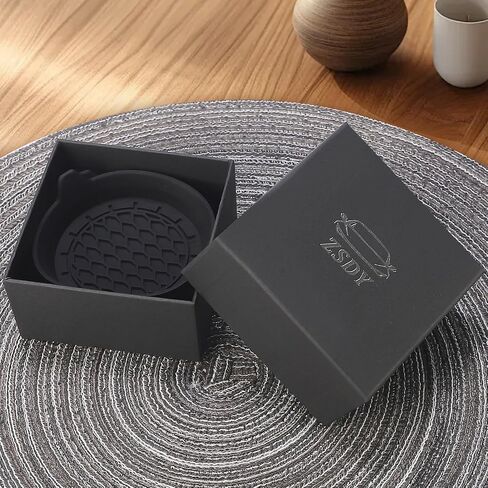 Car Cup Coaster, Silicone Universal Cup Holder Insert with Wonderful Box, Non-Slip Car Cup Holder Coasters, Car Accessories Interior Sets for Women and Men, 4 Pack Black in Saudi Arabia