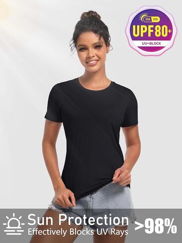 TACVASEN Womens Workout Shirt Short Sleeve UPF 80+ Sun Protection Shirts Moisture Wicking Tops in Saudi Arabia