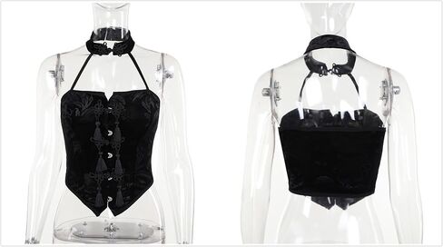 Gothic Tank Top for Women Steampunk Sleeveless Y2K Punk Rave Emo Summer in Kuwait