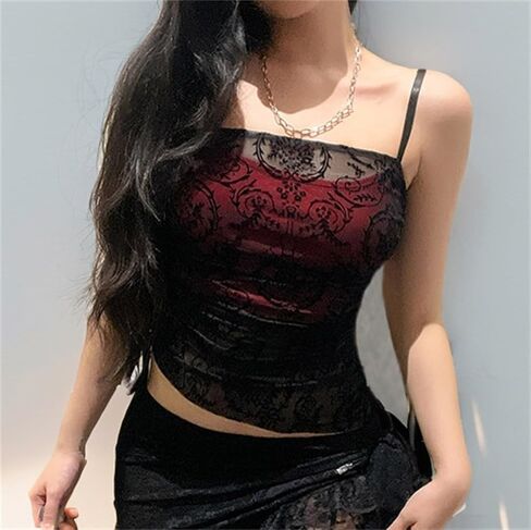Gothic Tank Top for Women Steampunk Sleeveless Y2K Punk Rave Emo Summer in Kuwait
