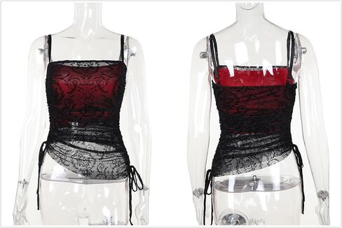 Gothic Tank Top for Women Steampunk Sleeveless Y2K Punk Rave Emo Summer in Kuwait