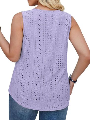 قمصان بدون أكمام للسيدات من DOLNINE مقاس كبير صيفي كاجوال فضفاض برقبة على شكل حرف V in Kuwait