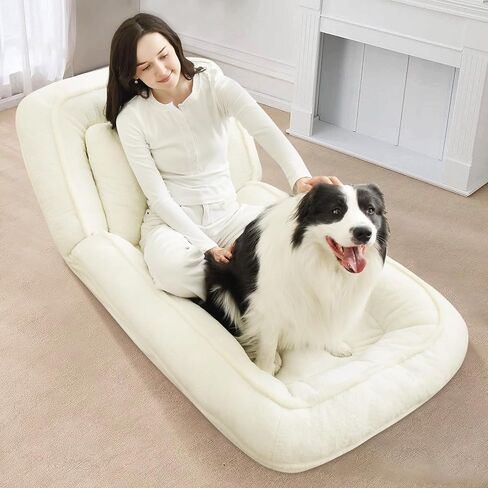 Human Dog Bed, 40"x40"x40" Human Size Dog Bed with Soft MATS，Large Dog Bed Can be Washed in Saudi Arabia