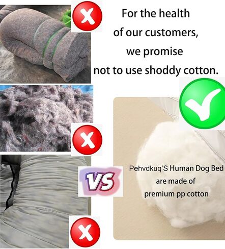 Human Dog Bed, 40"x40"x40" Human Size Dog Bed with Soft MATS，Large Dog Bed Can be Washed in Saudi Arabia