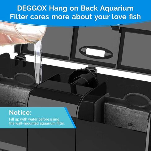 Aquarium Filter for 20-45 Gallon Tank,Hang On Back Aquarium Filter Quiet Powerful Pump 170GPH for Aquarium Turtle Tank Surface Skimmer Equipment in Saudi Arabia