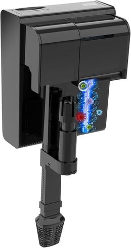 فلتر حوض السمك لخزان سعة 20-45 جالون، مرشح لحوض السمك معلق على الظهر، مضخة قوية هادئة 170 جيجا في الساعة لمعدات مقشدة سطح خزان السلاحف in Kuwait