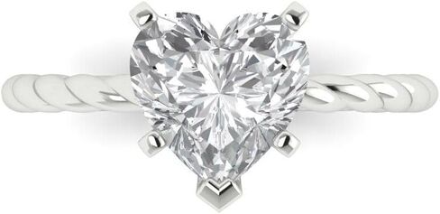 Clara Pucci 2 ct Heart Cut Moissanite 18K White Gold Solitaire Wedding Engagement Bridal Promise Ring in Saudi Arabia