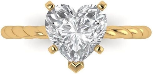 Clara Pucci 2 ct Heart Cut Moissanite 18K White Gold Solitaire Wedding Engagement Bridal Promise Ring in Saudi Arabia