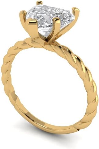 Clara Pucci 2 ct Heart Cut Moissanite 18K White Gold Solitaire Wedding Engagement Bridal Promise Ring in Saudi Arabia