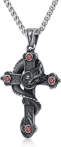 Skull Necklace Stainless Steel Gothic Punk Skull Pendant Necklace Jewelry for Men Boys in Kuwait