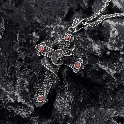 Skull Necklace Stainless Steel Gothic Punk Skull Pendant Necklace Jewelry for Men Boys in Kuwait