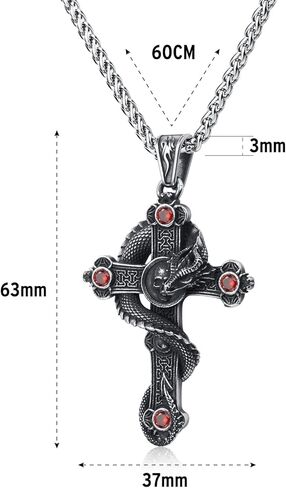 Skull Necklace Stainless Steel Gothic Punk Skull Pendant Necklace Jewelry for Men Boys in Kuwait