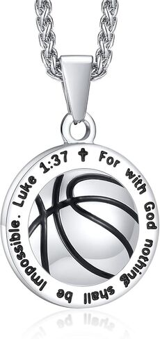 Bible Verse Soccer Basketball Baseball Football Necklace for Men Women 𝐁𝐨𝐲𝐬 𝐆𝐢𝐫𝐥𝐬, Inspirational Scripture Prayer Ball Pendant Chains Religious Faith Christian Gifts Cool Sports Fan Jewelry in Kuwait
