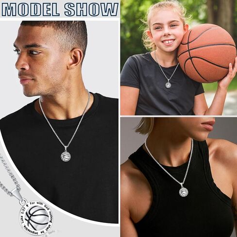 Bible Verse Soccer Basketball Baseball Football Necklace for Men Women 𝐁𝐨𝐲𝐬 𝐆𝐢𝐫𝐥𝐬, Inspirational Scripture Prayer Ball Pendant Chains Religious Faith Christian Gifts Cool Sports Fan Jewelry in Kuwait