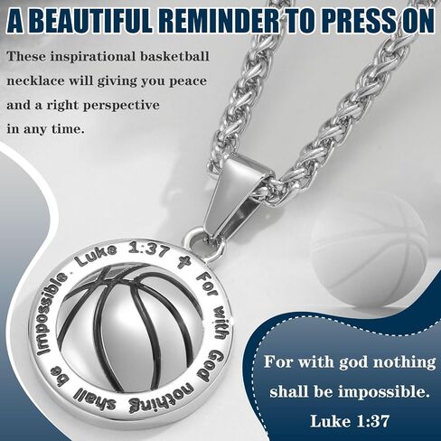 Bible Verse Soccer Basketball Baseball Football Necklace for Men Women 𝐁𝐨𝐲𝐬 𝐆𝐢𝐫𝐥𝐬, Inspirational Scripture Prayer Ball Pendant Chains Religious Faith Christian Gifts Cool Sports Fan Jewelry in Kuwait