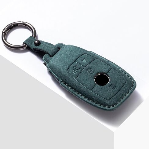 for Mercedes Benz key fob cover Suede Genuine Leather with keychain,Leather Protector Key case compatible with 2017-2023 E-Class 2018-2021 S-Class 2019-2023 A-Class C-Class G-Class in Saudi Arabia