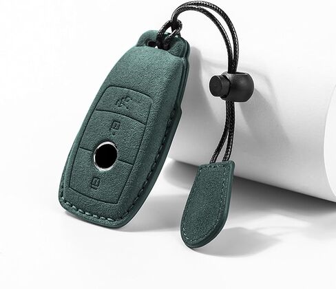 for Mercedes Benz key fob cover Suede Genuine Leather with keychain,Leather Protector Key case compatible with 2017-2023 E-Class 2018-2021 S-Class 2019-2023 A-Class C-Class G-Class in Saudi Arabia