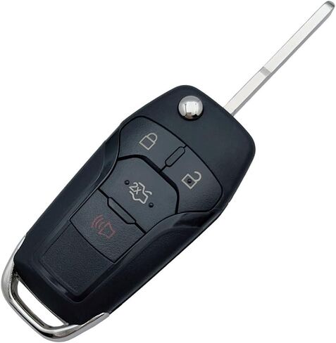 Replacement Flip Key Fob Shell Case for Ford Fusion 2013 2014 2015 2016 4 Buttons Keyless Entry Remote Car Key Fob Cover Casing with Uncut Blade Blank (‎for Ford-B) in Kuwait