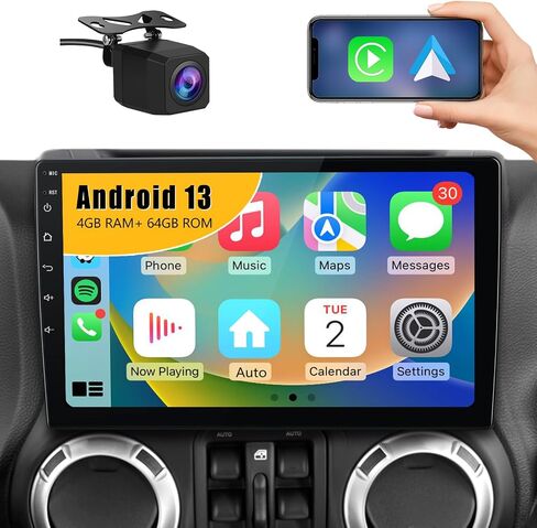 ستيريو راديو السيارة لسيارة جيب رانجلر JK كومباس جراند شيروكي دودج رام مع CarPlay Android Auto in Saudi Arabia