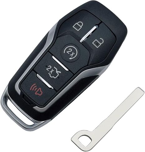 Replacement Flip Key Fob Shell Case for Ford Fusion 2013 2014 2015 2016 4 Buttons Keyless Entry Remote Car Key Fob Cover Casing with Uncut Blade Blank (‎for Ford-B) in Kuwait