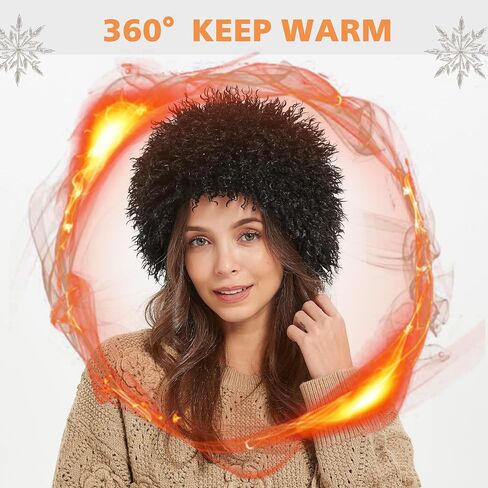Winter Faux Fur Hat for Women Beanie Skull Cap Furry Bucket Hat Ushanka Cossack Russian Style in Saudi Arabia