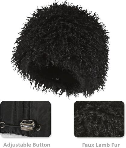 Winter Faux Fur Hat for Women Beanie Skull Cap Furry Bucket Hat Ushanka Cossack Russian Style in Saudi Arabia