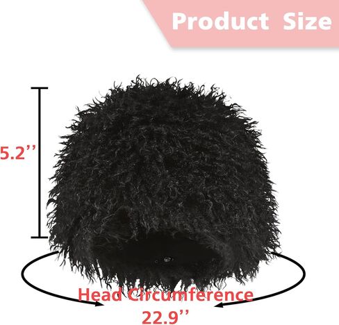 Winter Faux Fur Hat for Women Beanie Skull Cap Furry Bucket Hat Ushanka Cossack Russian Style in Saudi Arabia