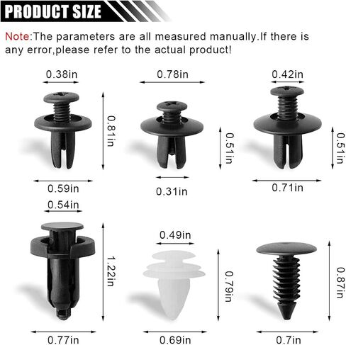 100PCS Car Bumper Retainer Clips, Car Push Pin Rivets Set, Plastics Rivets Fasteners Push Retainer Kit, Auto Door Trim Panel Clips Replacement Kit for Most Models in Kuwait