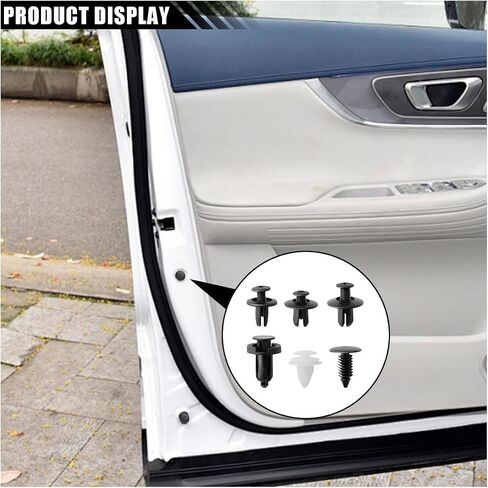 100PCS Car Bumper Retainer Clips, Car Push Pin Rivets Set, Plastics Rivets Fasteners Push Retainer Kit, Auto Door Trim Panel Clips Replacement Kit for Most Models in Kuwait