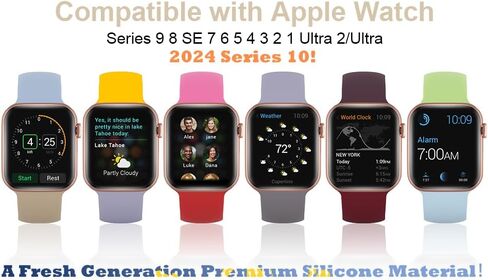 5 عبوات من الأربطة الرياضية ذات الألوان المختارة المتوافقة مع سوار ساعة Apple 38 مم 40 مم 41 مم 42 مم 44 مم 45 مم 49 مم 46 مم، حزام سيليكون مقاوم للماء متوافق مع iWatch Apple Watch Series 10 9 Ultra 8 7 6 5 4 3 2 1 SE للنساء والرجال هدايا العطلات in Saudi Arabia