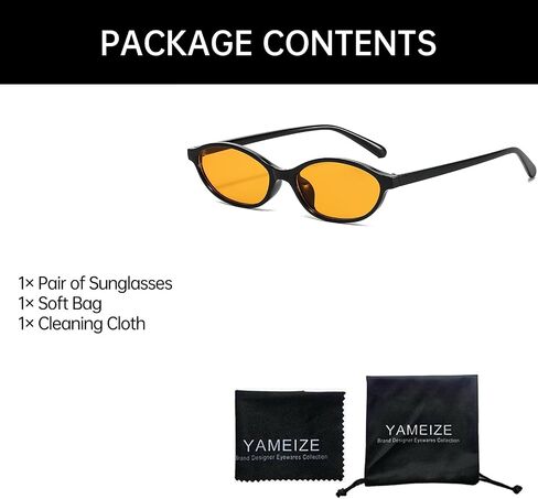 YAMEIZE نظارات شمسية بيضاوية كلاسيكية للنساء عين القطة Y2k عصرية صغيرة ضيقة ظلال 90s نظارات شمسية حماية من الأشعة فوق البنفسجية 400 in Kuwait