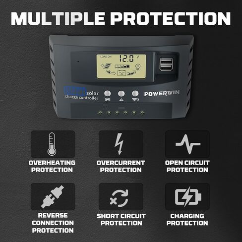 MPPT 50A 12V 24V جهاز التحكم بالطاقة الشمسية منظم شحن بالطاقة الشمسية مع شاشة LCD قابلة للتعديل منظم لوحة شمسية USB مزدوج لبطارية LiFePO4 بطارية ليثيوم in Saudi Arabia