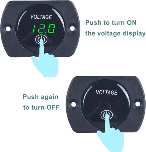 1Pc Car 12V Voltage Gauge with Touch Switch Car Digital Display Volt Gauge, DC 12V 24V with Waterproof Voltmeter Panel for Boat Marine Vehicle Motorcycle Truck ATV UTV Car Blue LED in Saudi Arabia