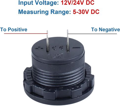 1Pc Car 12V Voltage Gauge with Touch Switch Car Digital Display Volt Gauge, DC 12V 24V with Waterproof Voltmeter Panel for Boat Marine Vehicle Motorcycle Truck ATV UTV Car Blue LED in Saudi Arabia