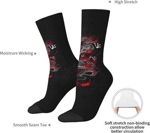 ASYG Funny Dragon Socks for Women Men Novelty Cartoon Dragon Socks Dragon Gifts in Kuwait