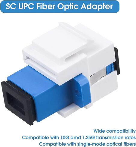 25-Pack LC/OM3 Fiber Optic Coupler Keystone Jack Modular for Patch Panels and Wall Plates LC Duplex Multimode, Aqua Blue in Saudi Arabia
