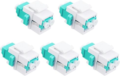 25-Pack LC/OM3 Fiber Optic Coupler Keystone Jack Modular for Patch Panels and Wall Plates LC Duplex Multimode, Aqua Blue in Saudi Arabia