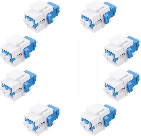25-Pack LC/OM3 Fiber Optic Coupler Keystone Jack Modular for Patch Panels and Wall Plates LC Duplex Multimode, Aqua Blue in Saudi Arabia
