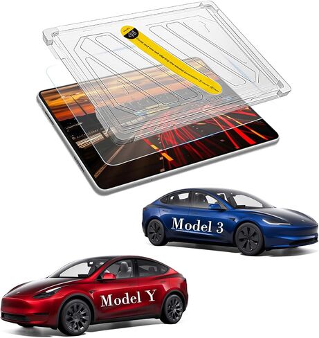 GoldPig 2 Pack Cybertruck Screen Protector for 2024 Tesla Cybertruck Accessories.Front 18.5''& Back 9.4'' Display Navigation HD Touchscreen Toughened Film Anti Glare/Anti Fingerprint/HD Clear in Saudi Arabia