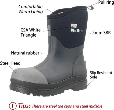 MCIKCC Safety Waterproof Work Boots Professional Industrial Constructions Neoprene Rubber Boot Durable Protective Footwear in Saudi Arabia