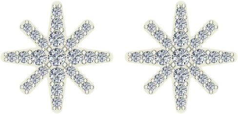 Diamond Earrings Starburst Pave Diamond Studs 14K Gold (1/2 ctw) (G,SI) in Kuwait