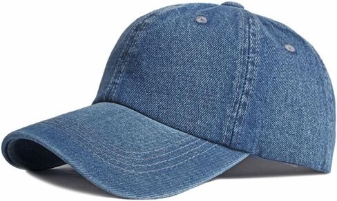 FASHIXD Denim Baseball Cap Hats Washed Outdoor Trucker Caps Travel Adjustable in Kuwait