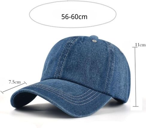 FASHIXD Denim Baseball Cap Hats Washed Outdoor Trucker Caps Travel Adjustable in Kuwait