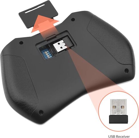 Rii 2.4GHz Mini Wireless Keyboard with Touchpad＆QWERTY Keyboard, Backlit Portable Keyboard Wireless with Remote Control,Built-in Mic and Headphone Port for Online Voice Communication,K28,Black in Saudi Arabia