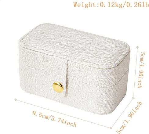 Mini Jewelry Box Organizer with Removable Rings Slots, PU Leather Jewelry Storage Case Travel Size for Women Girls Storage Necklace,Rings,Bracelets, Earrings,(White) in Saudi Arabia